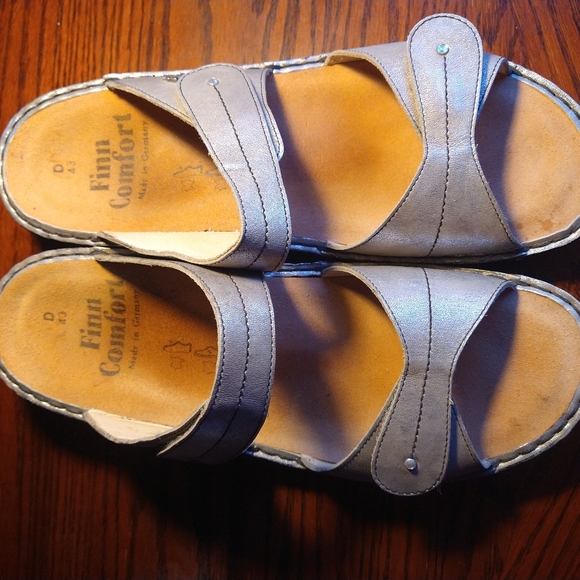 Finn Comfort Sansibar Metallic Slides 2 Velcro Straps  Size D43 Made in Germany - Picture 2 of 12